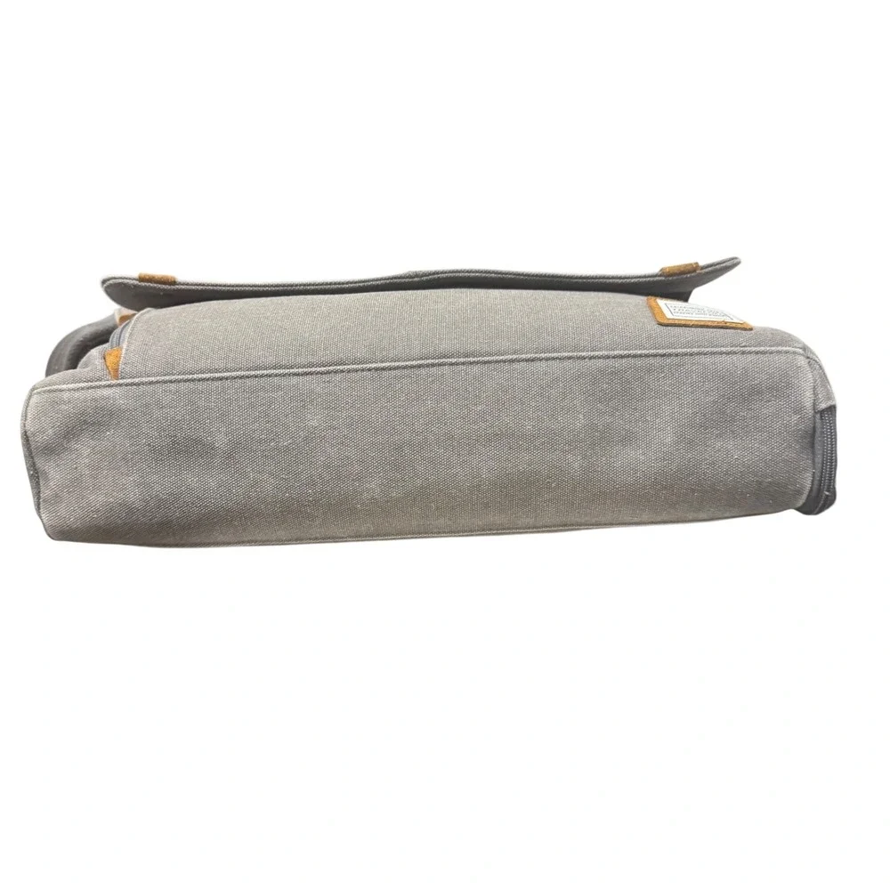 Travelon Anti Theft‎ Messenger Bag Pewter Canvas Crossbody Laptop Bag